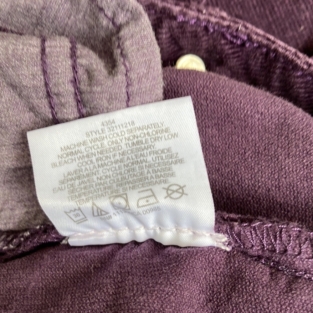 Tory Burch corduroy purple  pants size 25 Super skinny Jean style 32111218 - Picture 9 of 10